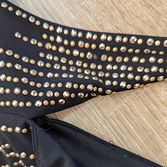 Y2K Guess Studded Sequin Cold Shoulder Formal Maxi Slip Dress Size 4 - Picture 7 of 9